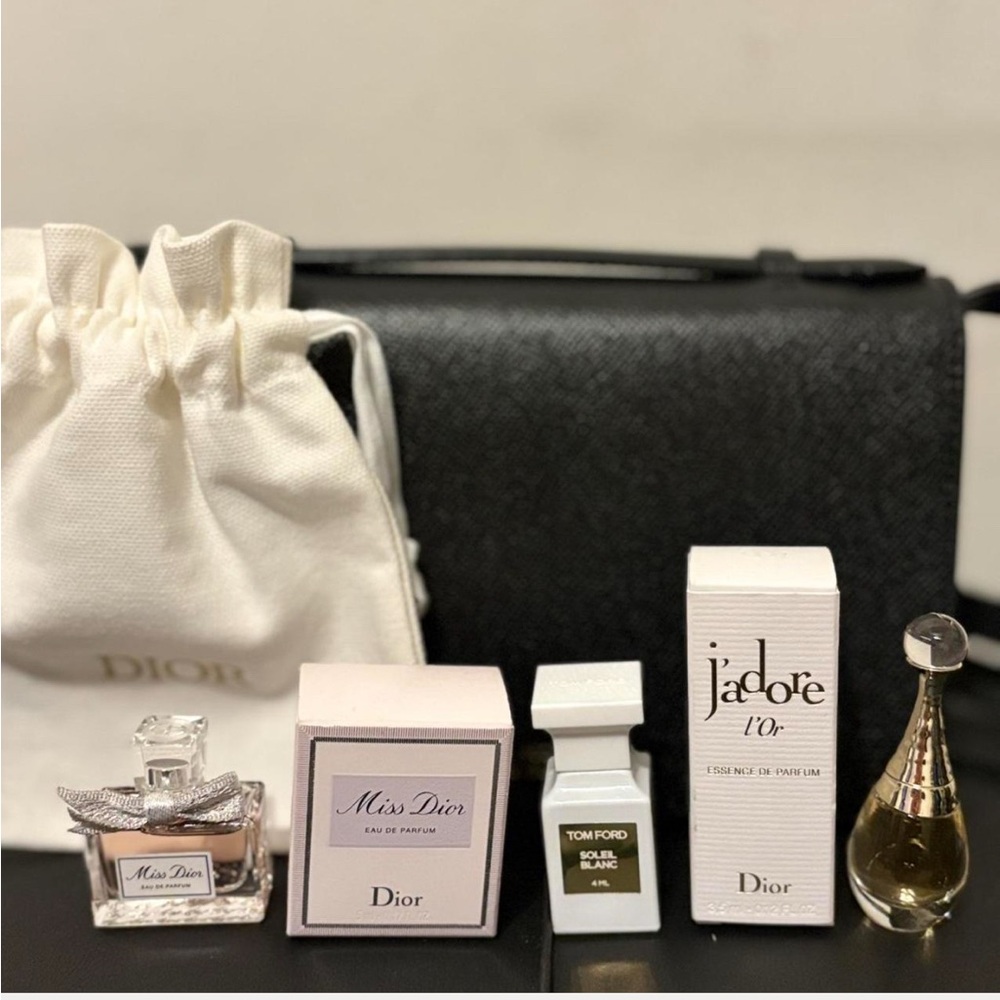 Christian Dior Miss Dior, Jadore Lor and Tom Ford Soleil Blanc mini trio set